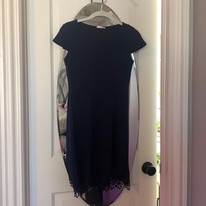 Navy scalloped bottom dress